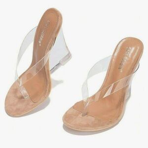 Cape Robbin Fresh Nude Wedge Sandals